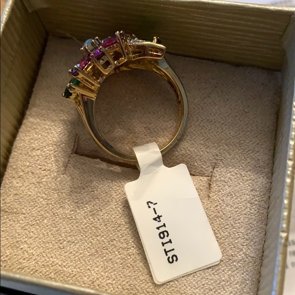 Garnet, diopside, white topaz, 5.41ctw, SS RING, 8 - Picture 7 of 7